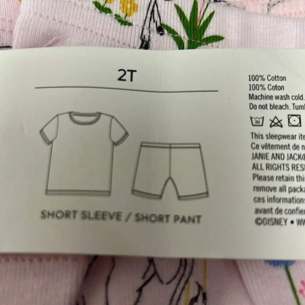 Janie and Jack 100049410 Pink Good Night Short Pajama Disney Friends NWT 2T